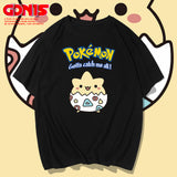 Men And Women Pokemon Pikachu T Shirt Pikachu Short Sleeve T-shirt For Men And Women