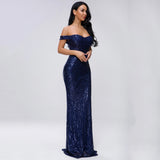 Burgundy Dresses For Wedding Sexy Sequined Tube Top Mopping Banquet Party Evening Dress Fishtail Dress