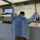 Men Denim Jacket Men's Coat Autumn Loose Top Spring and Autumn