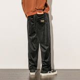 Mens Corduroy Pants Loose Large Straight-Leg Pants Young Men Casual Wide Pants