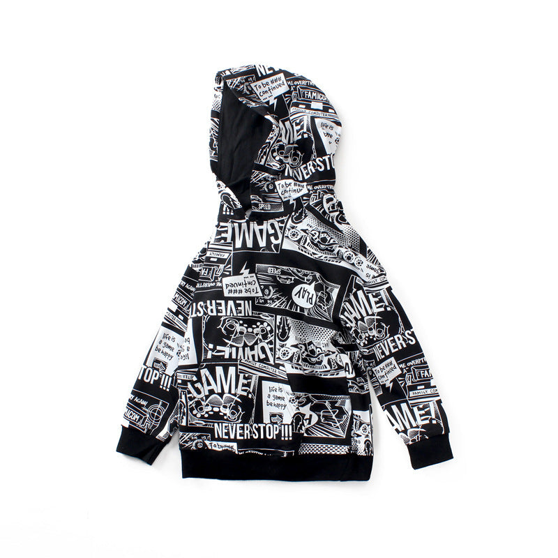 Children Boy Hoodie Autumn Pullover Sweater Loose Sweater