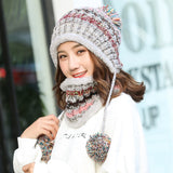 Women Winter Hats Winter Women's Velvet Thickened Cute Fur Ball Knitted Hat