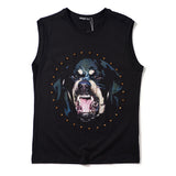 GVC Vest Diamond Decorative Bulldog Pattern Cotton Loose Vest Men