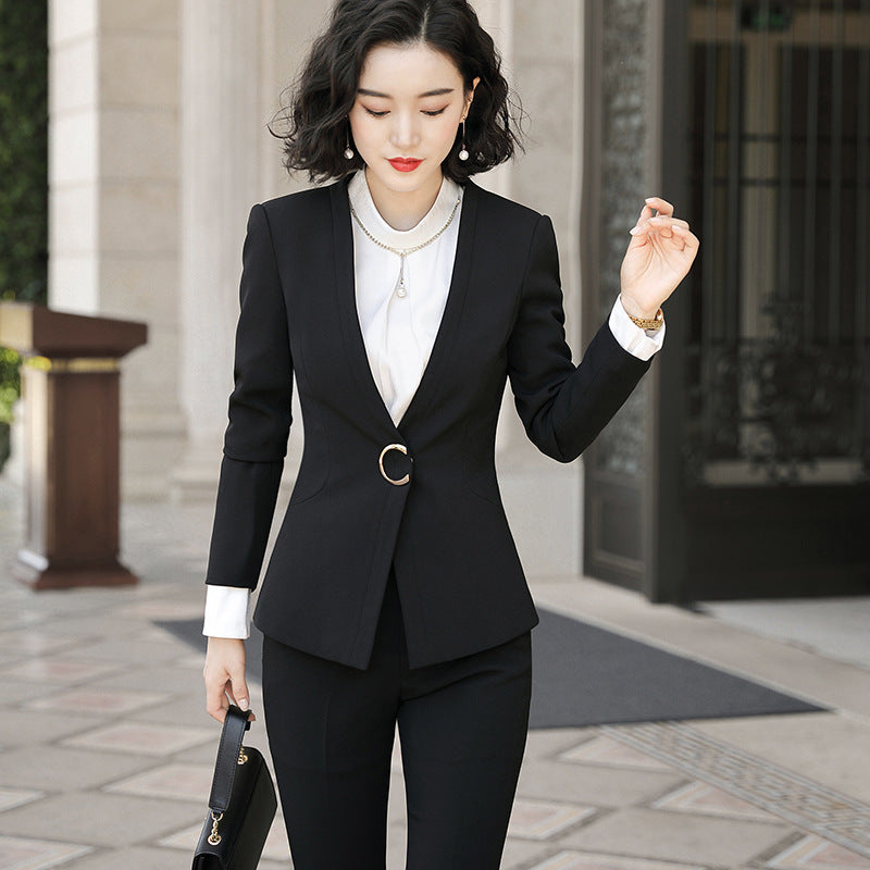 Womens Autumn Uniform Designs Formal Style Office Lady Bussiness Attire Work Suit
