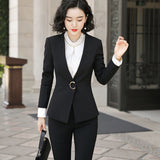 Womens Autumn Uniform Designs Formal Style Office Lady Bussiness Attire Work Suit
