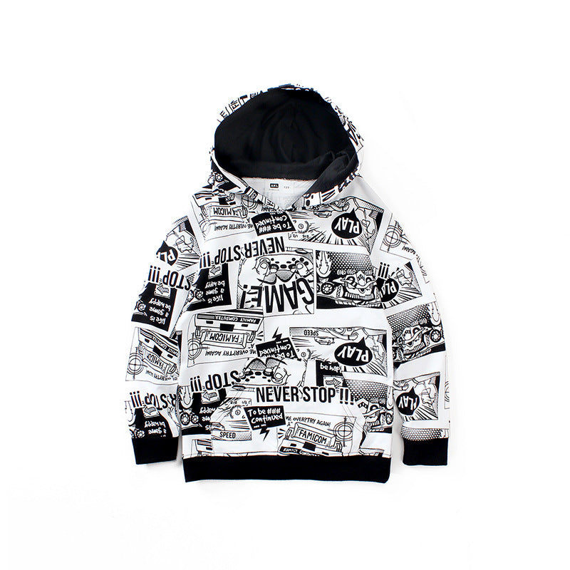 Children Boy Hoodie Autumn Pullover Sweater Loose Sweater
