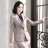 Women's Autumn Uniform Designs Formal Style Office Lady Bussiness Attire Work Suit Women's Suit Gray Suit