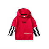 Children Boy Hoodie Autumn Boy's Hoody Long Sleeve Pattern Patchwork Top Children's Sweater