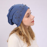 Women Winter Hats Spring and Autumn Winter Pearl Sleeve Cap Warm Casual