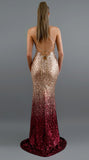 Formal Dresses & Gowns Sexy V-neck Strap Sequin Gradient Gown