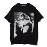 GVC T Shirt Virgin Mary Pattern Pure Cotton Loose Short Sleeve T-shirt Men