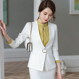 Womens Autumn Uniform Designs Formal Style Office Lady Bussiness Attire Work Suit