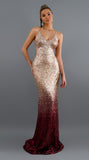 Formal Dresses & Gowns Sexy V-neck Strap Sequin Gradient Gown