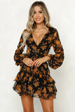 Emery Rose Dresses Autumn Fashion Flower Print Long Sleeve Dress