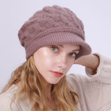 Women Winter Hats Beret 8-Word Twist Hat Autumn and Winter Women's Knitted