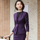 Women's Autumn Uniform Designs Formal Style Office Lady Bussiness Attire Work Suit Jacket
