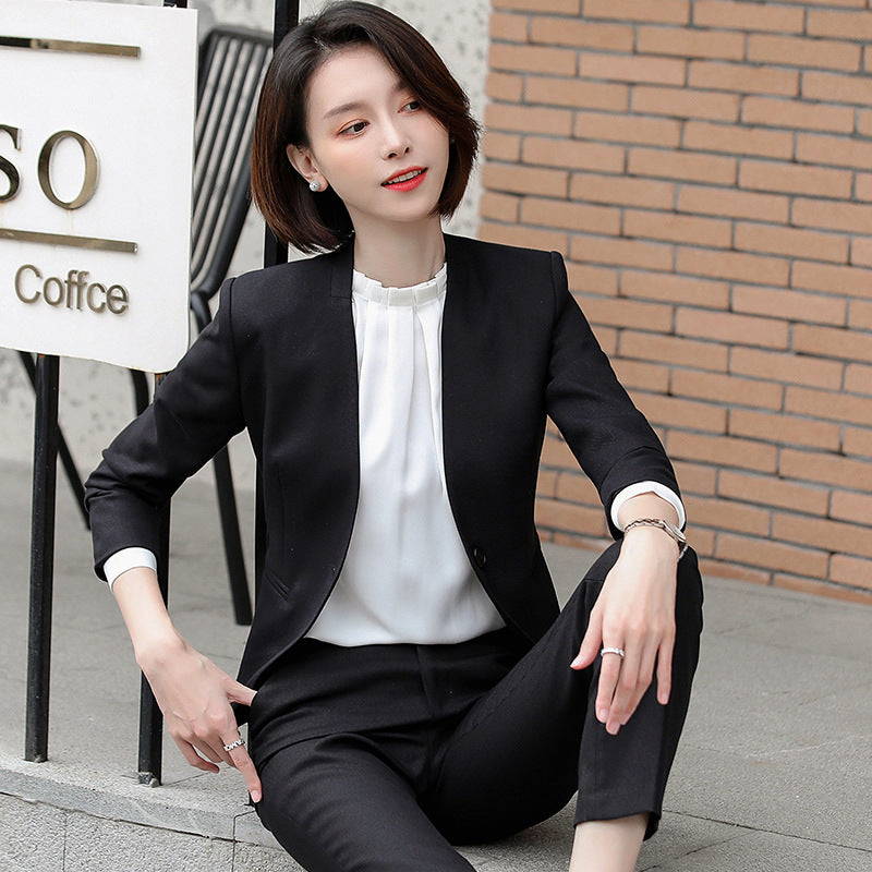 Women's Autumn Uniform Designs Formal Style Office Lady Bussiness Attire Work Suit Jacket