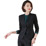 Women's Autumn Uniform Designs Formal Style Office Lady Bussiness Attire Work Suit Jacket