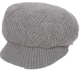 Women Winter Hats Solid Color with Fur Rabbit Wool Knitted Autumn and Winter Women Beret