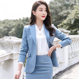 Women Autumn Uniform Designs Formal Style Office Lady Bussiness Attire Work Suit Pink Business Suit