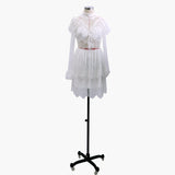 Women Lace Wedding Dress Fashion Women's Wear Long Sleeve Lace Skirt