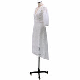 Women Lace Wedding Dress Women's Dress Sexy V-neck Long Sleeve Dress