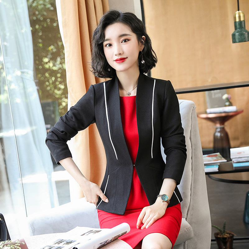 Women's Autumn Uniform Designs Formal Style Office Lady Bussiness Attire Work Suit Women's OL Jacket