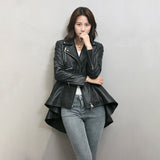 Leather Biker Coat Golden Leather Jacket Women Pu Jackets Autumn and Winter Sheepskin Jacket