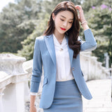 Women Autumn Uniform Designs Formal Style Office Lady Bussiness Attire Work Suit Pink Business Suit