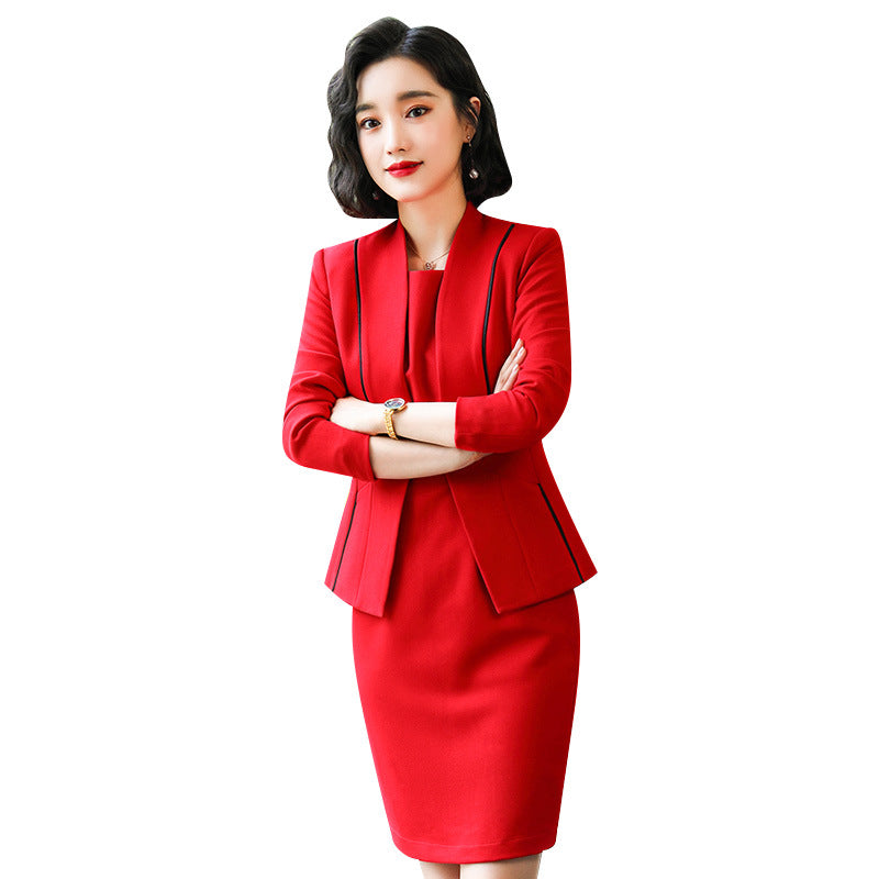 Women's Autumn Uniform Designs Formal Style Office Lady Bussiness Attire Work Suit Women's OL Jacket