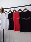 T Shirt Balmain Spring/Summer Letter Short Sleeve Cotton T-shirt