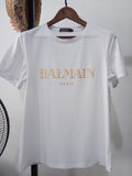 T Shirt Balmain Spring/Summer Letter Short Sleeve Cotton T-shirt