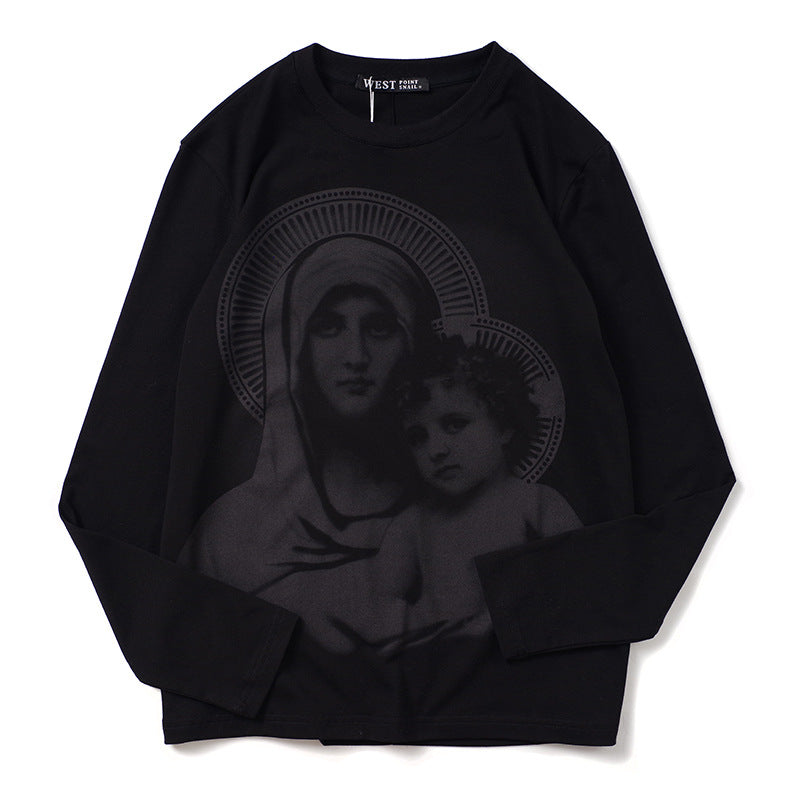 GVC T Shirt Fashion Personality Virgin Pattern Cotton Long-Sleeved T-shirt Men
