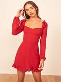 Milkmaid Dress Chiffon Summer Vintage Dresses