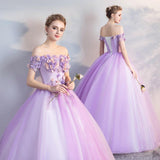 Women's Evening Dress Ball Gown Princess Quinceanera Wedding Dresses Stage Performance Pettiskirt Wedding Photography Off-Shoulder Fashion Dress