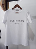T Shirt Balmain Spring/Summer Letter Short Sleeve Cotton T-shirt