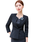 Womens Autumn Uniform Designs Formal Style Office Lady Bussiness Attire Work Suit
