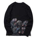GVC T Shirt Long Sleeve T-shirt Baboon Pattern Cotton Men