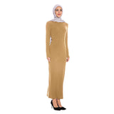 Muslim Women Stylish Kashibo Abaya Muslim Ladies Long Gown Islamic Clothing Jilbab Jalabiya Fashion Simple Slim Fit Long Dress