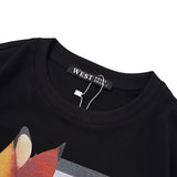 GVC T Shirt Spring and Autumn Long Sleeve T-shirt Stitching Deer Pattern Pure Cotton Men and Women