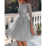 Homecoming Dresses Women's Fashion Long Sleeve Dress High Waist Evening Dress Fashion Clothing