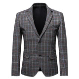 Bohemian Chic Wedding Guest Men Attire Casual Suit Plaid Two Buttons