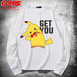 Men and Women Pokemon Pikachu T Shirt Anime Peripheral Long Sleeve T-shirt