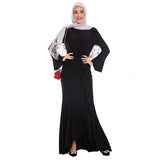 Muslim Women Stylish Kashibo Abaya Muslim Ladies Long Gown Islamic Clothing Jilbab Jalabiya Pure Color Ruffles Fishtail Sheath Long Dress