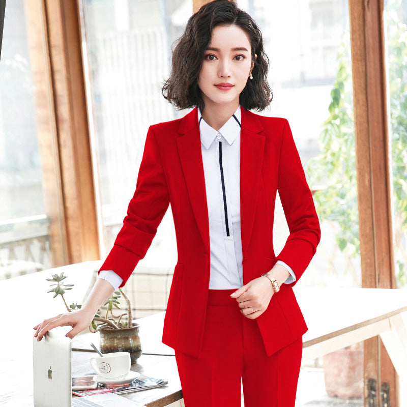 Womens Autumn Uniform Designs Formal Style Office Lady Bussiness Attire Work Suit