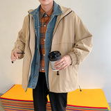 Men Denim Jacket Spring And Autumn Coat Denim Stitching Jacket Men