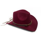 Cowboy Hats Cowboy Hat Autumn and Winter Woolen Hat Wide Brim Jazz Felt Cap