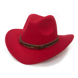 Cowboy Hats Cowboy Hat Autumn and Winter Woolen Hat Wide Brim Jazz Felt Cap