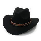 Cowboy Hats Cowboy Hat Autumn and Winter Woolen Hat Wide Brim Jazz Felt Cap