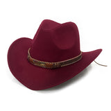 Cowboy Hats Cowboy Hat Autumn and Winter Woolen Hat Wide Brim Jazz Felt Cap